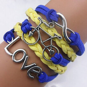 Infinity Love For Bicycle Multilayer Leather Bracelet