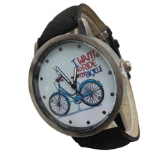 Vintage   Bicycles Male And Female Denim Watch